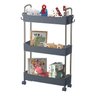 Prateleira Fruteira Nicho Multiuso 3 Andares com Rodinha Cozinha Escritório Cinza - 1