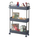 Ver imagem 1 de Prateleira Fruteira Nicho Multiuso 3 Andares com Rodinha Cozinha Escritório Cinza