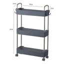 Ver imagem 2 de Prateleira Fruteira Nicho Multiuso 3 Andares com Rodinha Cozinha Escritório Cinza