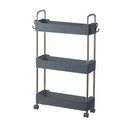 Ver imagem 3 de Prateleira Fruteira Nicho Multiuso 3 Andares com Rodinha Cozinha Escritório Cinza