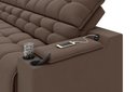 Ver imagem 4 de Sofá Connect Premium 2,30m Assento Retrátil e Reclinável com Porta Copos e Entrada USB Suede Marrom