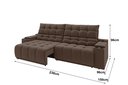 Ver imagem 2 de Sofá Connect Premium 2,30m Assento Retrátil e Reclinável com Porta Copos e Entrada USB Suede Marrom