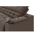 Ver imagem 4 de Sofá Connect Premium 2,30m Assento Retrátil/reclinável com Porta Copos e Entrada Usb Suede Marrom