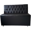Ver imagem 2 de POLTRONA SOFÁ BOOTH BLACK 1,30CM CAPITONE A  MÃO SKU160