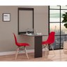Conjunto de Mesa Dobrável Retrátil 100cm Preta com 2 Cadeiras Eiffel - Vermelho - 1