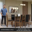Ver imagem 5 de Conjunto Sala de Jantar Mesa Tampo de Vidro 6 Cadeiras Rustic/preto Yolanda Madesa