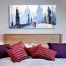 Quadro em Tela Canvas Fino Casal na Chuva,Praga 0,60 x 0,30m - 1