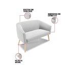 Ver imagem 4 de Namoradeira 02 Lugares Stella Suede Natural Cinza