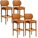 Ver imagem 1 de Kit 04 Banquetas Alta Bar Cozinha Sala Jantar Fixa Betta L02 Imbuia Couríssimo Canela - Lyam Decor