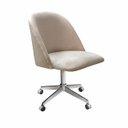 Ver imagem 1 de Poltrona Gaia Cadeira Giratória Rodizio Sala, Quarto, Escritório Recepção - Veludo Capuccino