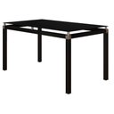 Ver imagem 3 de Conjunto Mesa de Jantar Tubular com 6 Cadeiras Malva Tampo Vidro 140cm 151 Sf Preto/rattan - Movelpo