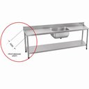 Ver imagem 3 de Mesa com Cuba - 1900x600 - Plano Inferior Liso Aço Inox 430