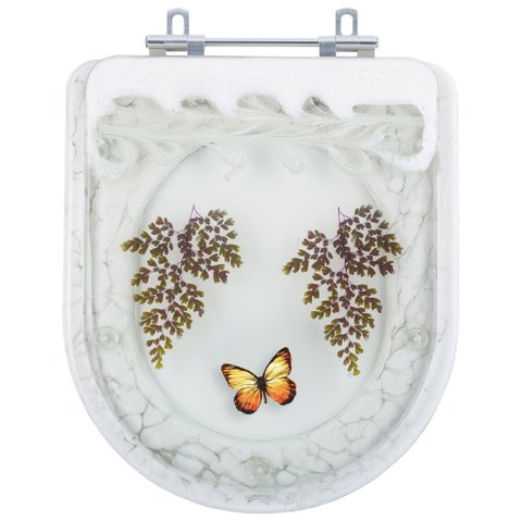 Assento Sanitário Poliester Decorado Borboleta Etna para vaso Icasa