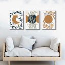 Ver imagem 1 de Kit 3 Quadros Bohos Luas Escandinavas 33x24cm:moldura Branca