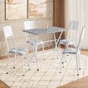 Ver imagem 2 de Conjunto de Mesa Sala de Jantar Bruna 1m com 4 Cadeiras Granito Tubular Artefamol