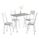 Ver imagem 1 de Conjunto de Mesa Sala de Jantar Bruna 1m com 4 Cadeiras Granito Tubular Artefamol