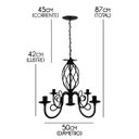 Ver imagem 2 de Lustre Moderno Decorativo para Sala de Jantar Iluminação Interna - Preto