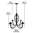 Ver imagem 2 de Luminária Pendente de Ferro Artesanal Decorativo para Quarto Moderno - Preto