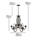 Ver imagem 2 de Lustre de Metal com Espiral para Sala de Jantar Iluminação Interna - Verniz