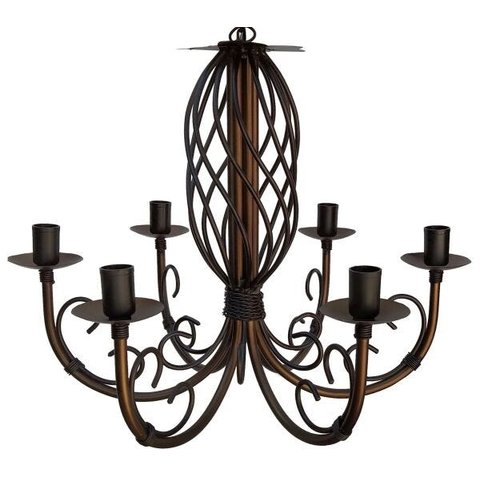 Pendente Luminária de Metal Trançada em Espiral para Iluminação Interna - Verniz