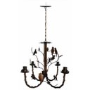 Ver imagem 4 de Lindo Lustre de Pássaros de Metal Decorativo para Varanda e Sacada - Verniz