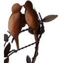 Ver imagem 3 de Lindo Lustre de Pássaros de Metal Decorativo para Varanda e Sacada - Verniz