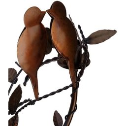 Lindo Lustre de Pássaros de Metal Decorativo para Varanda e Sacada - Verniz - 3