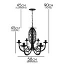 Ver imagem 2 de Pendente Luminária de Metal Trançada em Espiral para Iluminação Interna - Preto