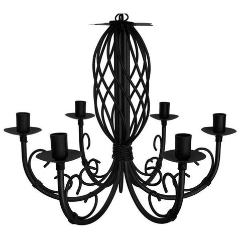 Pendente Luminária de Metal Trançada em Espiral para Iluminação Interna - Preto
