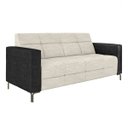 Ver imagem 1 de Sofá Living Decorativo Houston 2 Lugares 180cm Pés em Metal Linho/ Pu Off White/ Preto G33 - Gran Be