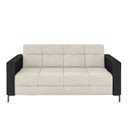 Ver imagem 5 de Sofá Living Decorativo Houston 2 Lugares 180cm Pés em Metal Linho/ Pu Off White/ Preto G33 - Gran Be