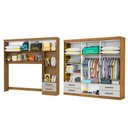 Ver imagem 3 de Guarda-roupa Casal Modulado Hércules 11 Portas 6 Gavetas com Espelho Cinamomo/off White - Carioca Mó
