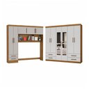 Ver imagem 2 de Guarda-roupa Casal Modulado Hércules 11 Portas 6 Gavetas com Espelho Cinamomo/off White - Carioca Mó