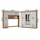 Ver imagem 4 de Guarda-roupa Casal Modulado Hércules 11 Portas 6 Gavetas com Espelho Cinamomo/off White - Carioca Mó
