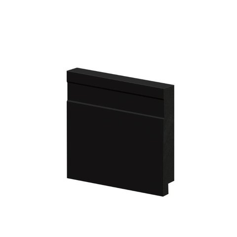 Rodapé Poliestireno Frisado Preto 07cm Br 2,40m - Arquitech 51007 - Preto