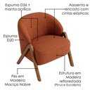 Ver imagem 4 de Poltrona Decorativa Iris Pes Madeira Linho Color Trend Tca 303 Moll