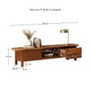 Ver imagem 3 de Rack 180 cm TV Grande 75 Madeira 2 Gavetas Castanho Lakie