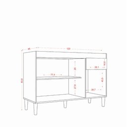 Armário de Cozinha com Balcão 9 Portas 1 Gaveta Aurora Atacama/off White - Aramoveis - 4