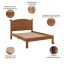 Ver imagem 3 de Cama Casal 140cm Madeira Maciça Lone Castanho F07 - Mpozenato
