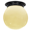 Ver imagem 1 de Plafon Colonial Aluminio Preto Globo Ambar 10x15 Retrô