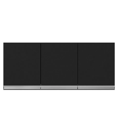 Armário Aéreo de Cozinha 3 Portas 120cm Andréia Preto - Ajl Moveis