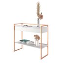 Ver imagem 1 de Aparador Industrial Moderno com 2 Gavetas Branco Cobre