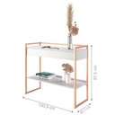 Ver imagem 3 de Aparador Industrial Moderno com 2 Gavetas Branco Cobre