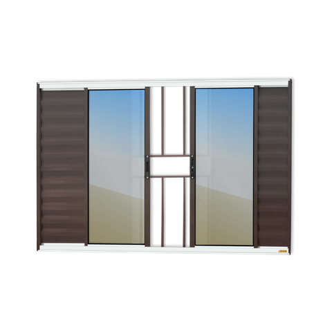 Veneziana Alumínio Confort 6F.c/Grade 100 x 150 V.Refl.Mix Corten Brimak
