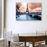 Quadro em Tela Canvas Torre Eiffel e Rio Sena - 1 x 0,7 m - 1