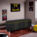 Ver imagem 1 de Baú Organizador Fighter para Quarto Gamer 90 Cm Corino:preto e Amarelo
