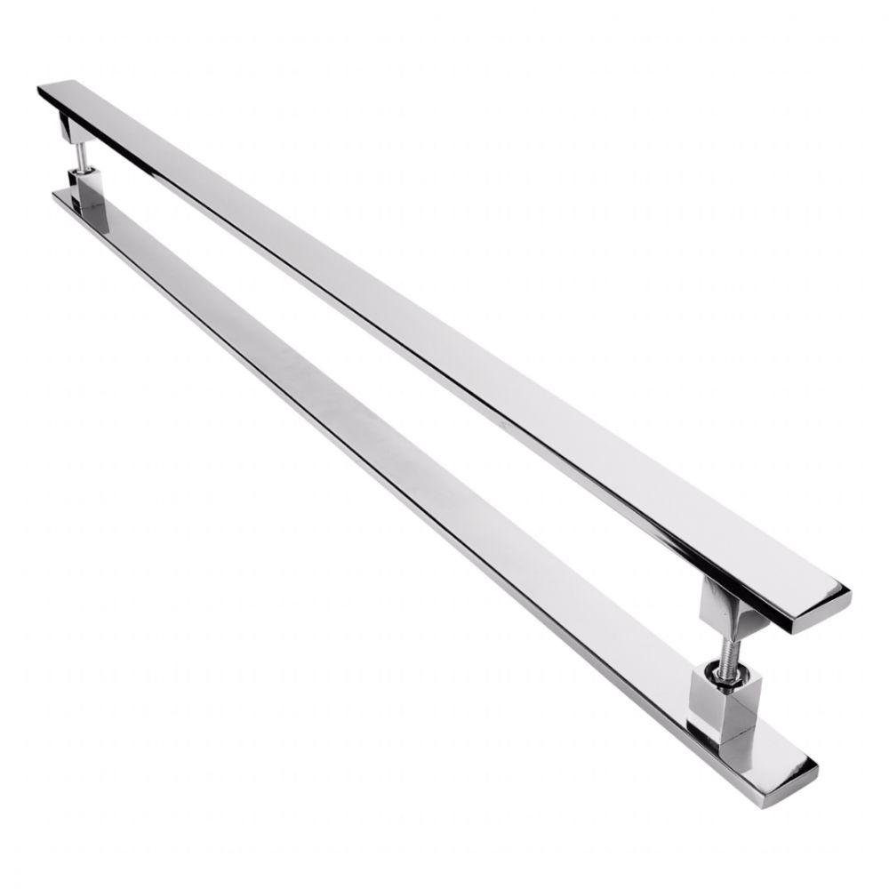 Puxador Inox para Porta Pivotante Madeira Vidro 40 Cm - 2