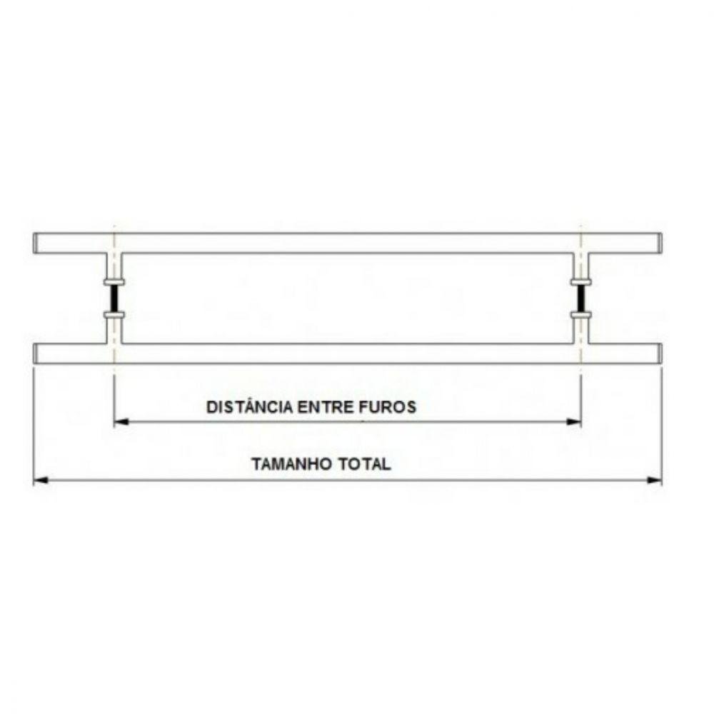 Puxador Inox para Porta Pivotante Madeira Vidro 40 Cm - 10