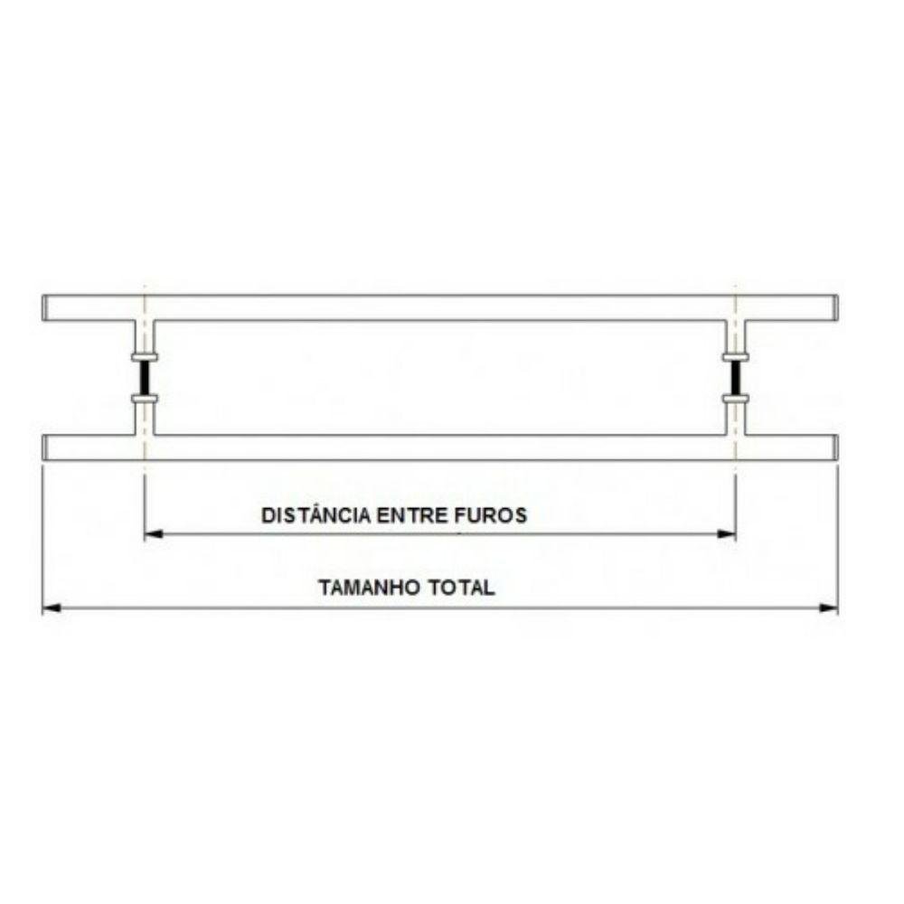 Puxador Inox para Porta Pivotante Madeira Vidro 40 Cm - 3