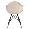 Kit 2 Cadeiras Charles Eames Eiffel com Braços - Daw - Nude - Bege - Madeira Preta - 5